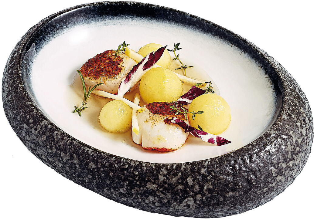 Nakre Kieselsteinteller 24x18cm